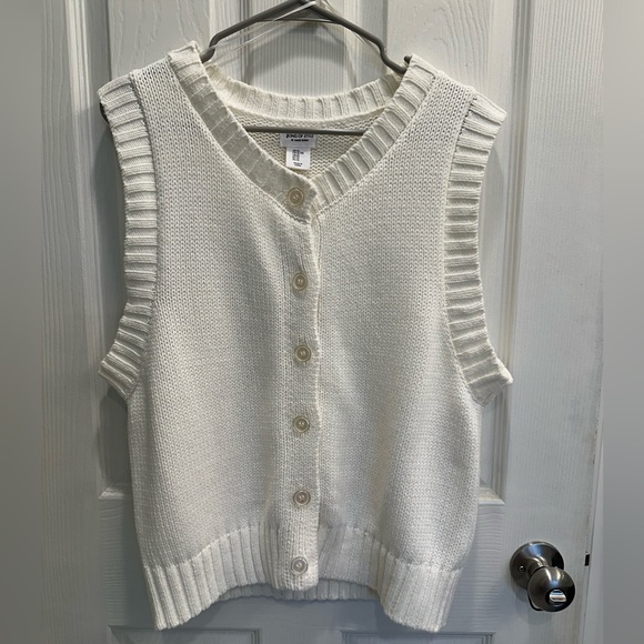 Song of Style Ivory Button-Up Sweater Vest - Picture 1 of 4